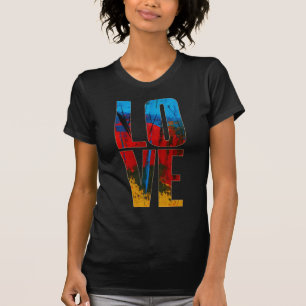 Love Yellow Black Red Blue Trendy Abstract Art T-Shirt