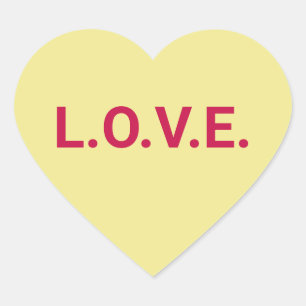 Love yellow cute Valentine's Day conversation Heart Sticker