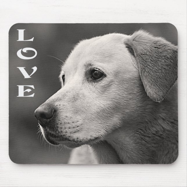 Love Yellow Labrador Retriever Puppy Dog Mousepad (Front)