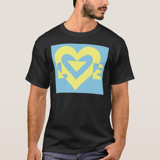 Love Yellow on Blue T-Shirt (Front)