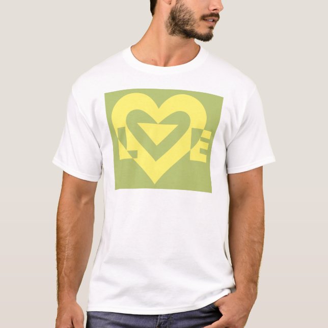 Love Yellow on Sage Green T-Shirt (Front)
