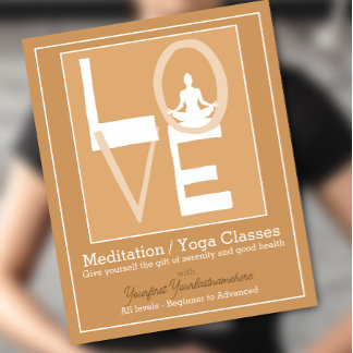LOVE YOGA Class Meditation Health Therapy 2 Flyer