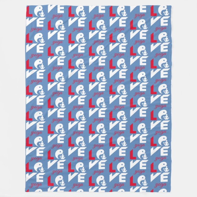 Love yoga fleece blanket (Front)