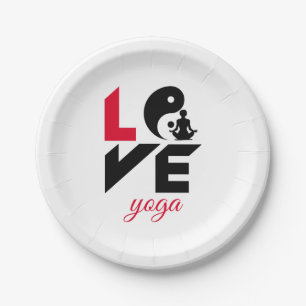 Love yoga paper plate