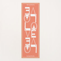 LOVE Yoga Personalised Peach Teal 2 SIDED
