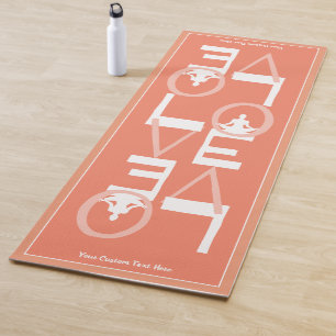 LOVE Yoga Personalised Peach Teal 2 SIDED Mat