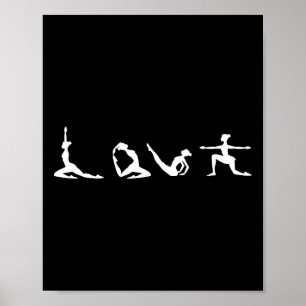 Love Yoga Typography Cute Meditation Pose Yoga Lov Poster
