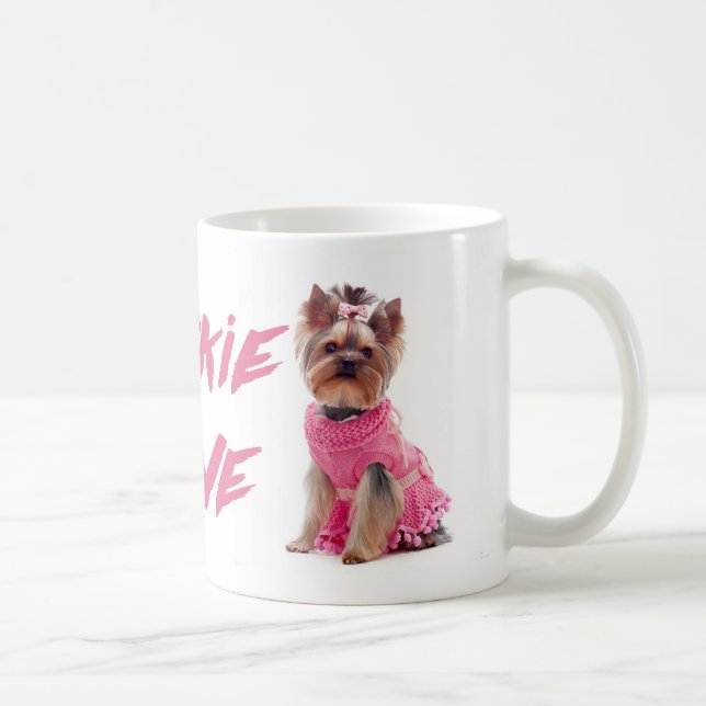 Love Yorkie Yorkshire Terrier Puppy Dog Coffee Mug (Right)