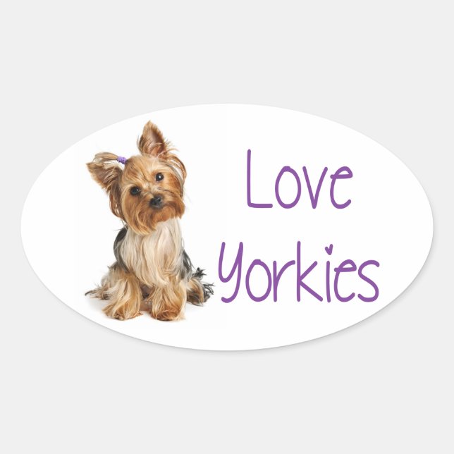 Love Yorkies Yorkshire Terrier Puppy Dog Sticker (Front)