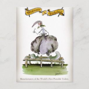 Love Yorkshire portable toilet invention Postcard