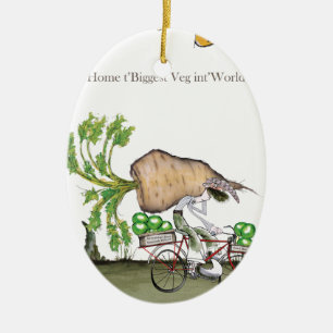 Love Yorkshire 'world's biggest parsnip' Ceramic Tree Decoration
