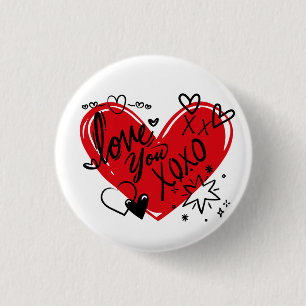 Love you 3 cm round badge