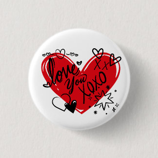 Love you 3 cm round badge