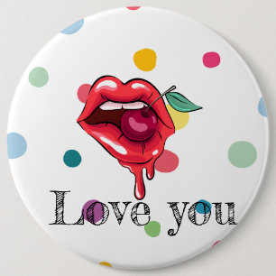 love you 6 cm round badge