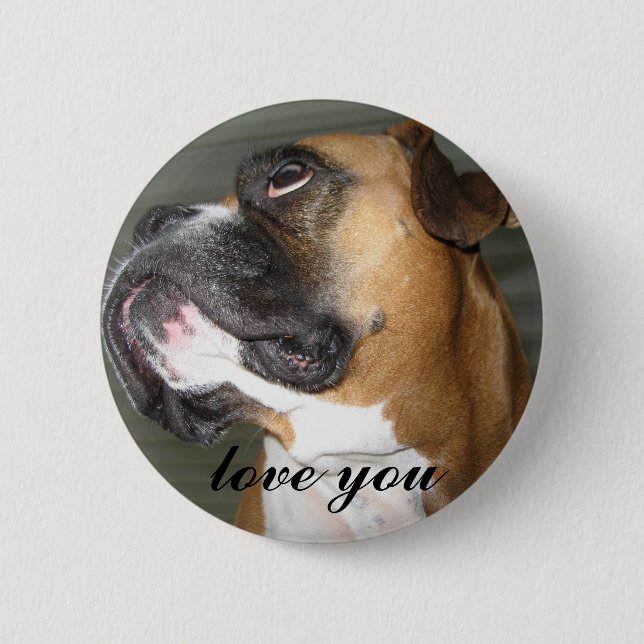 love you 6 cm round badge (Front)