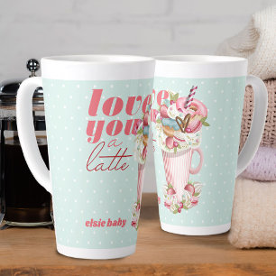 Love you a Latte Cute Retro Sweet Treats Mug