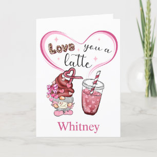 Love You a Latte Funny Coffee Valentines Day  Holiday Card