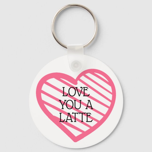Love You A Latte  Key Ring (Front)