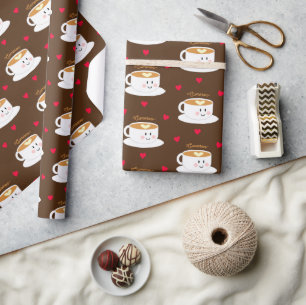 Love You A Latte Personalised Wrapping Paper