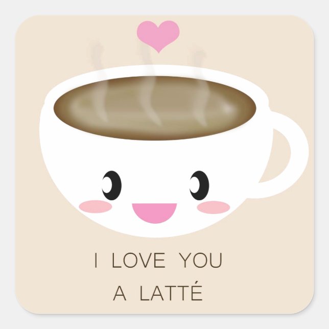Love You a Latté Sticker (Sheet of 20) (Front)