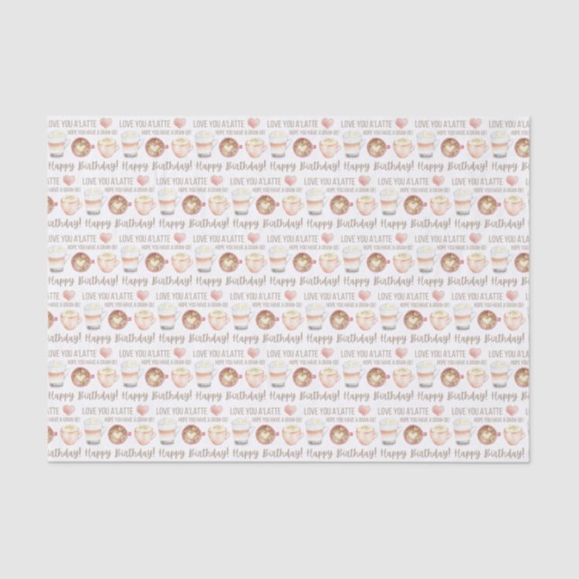 Love You A Latte Tissue Paper  (Front)