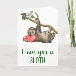Love you a Sloth Anniversary Valentine's Day Card