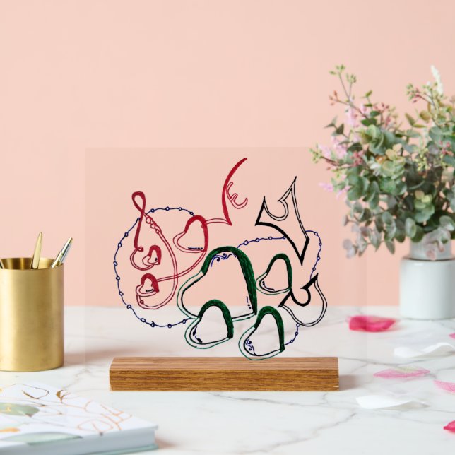 love you  acrylic sign (Wedding)