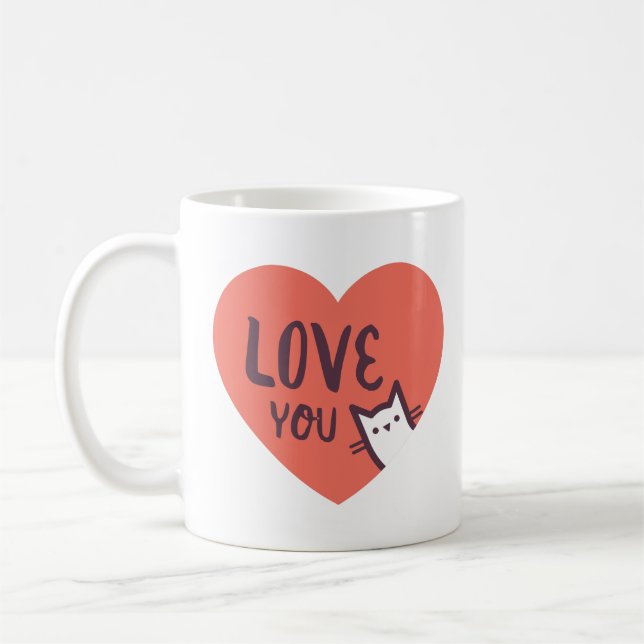Love You ... almost as much as I love the cat! Coffee Mug (Left)