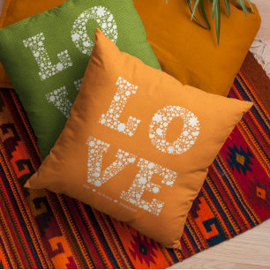 "LOVE You, Always, Forever" Bright Orange Love Cushion