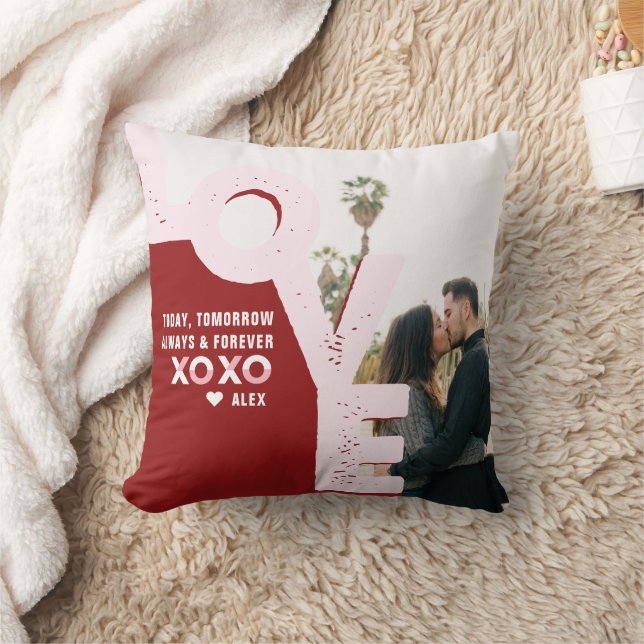 Love You Always & Forever | Couple's Photo   Cushion (Blanket)