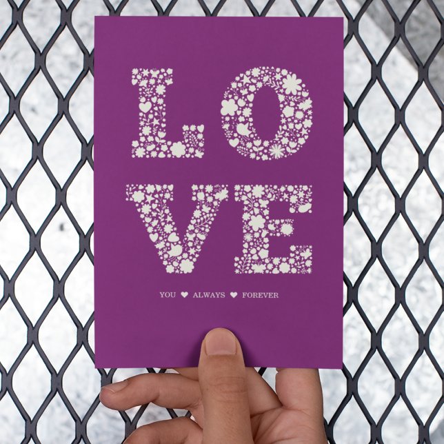 "LOVE You, Always, Forever" Raspberry Love Card (Creator Uploaded)