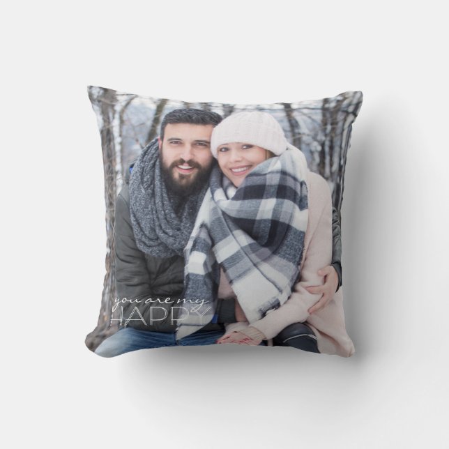 Love | YOU ARE MY HAPPY | Couple Photo Cushion (Front)
