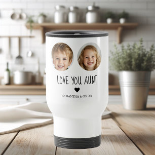 Love You Aunt   Personalised Two-Face Photo  Travel Mug