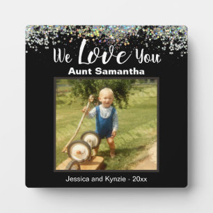 Love You Aunt Photo Glitter Plaque