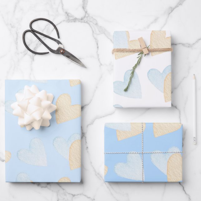 Love You Baby Boy Wrapping Paper Sheets (Front)