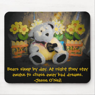 "Love You" bear guards your dreams Mouse Mat