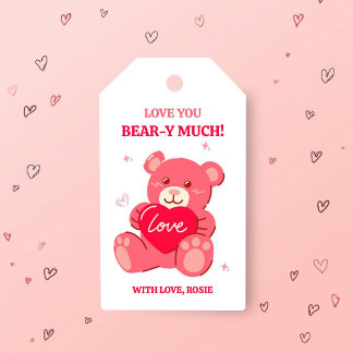 Love You Bear-y Much Valentine Gift Tag