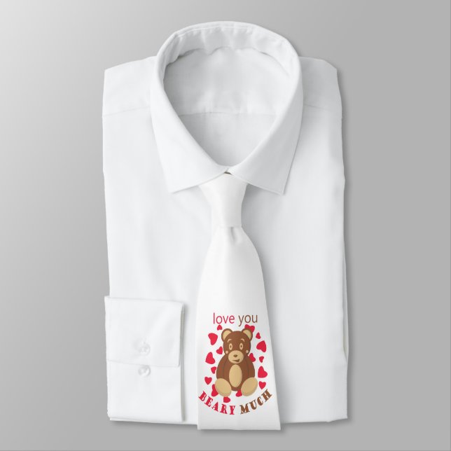 Love you beary much for Valentine's Day Tie (Tied)