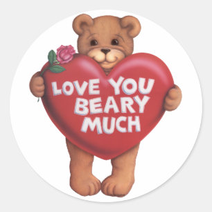 Love You Beary Much products Classic Round Sticker