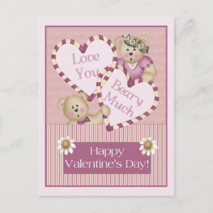 Love You Beary Much Valentine's Day Postcard