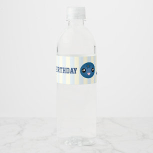 Love You Berry Much Cute Blue Berry Birthday Party Water Bottle Label