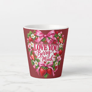 Love You Berry Much Strawberry Mug Pink