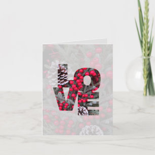 Love you, birthday girl! Pinecone Red Berries  Card