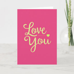 Love You Bold Fuchsia Art Card