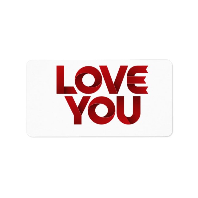 Love You – Bold Romantic Typography Label (Front)