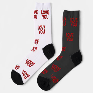 Love You – Bold Romantic Typography Socks