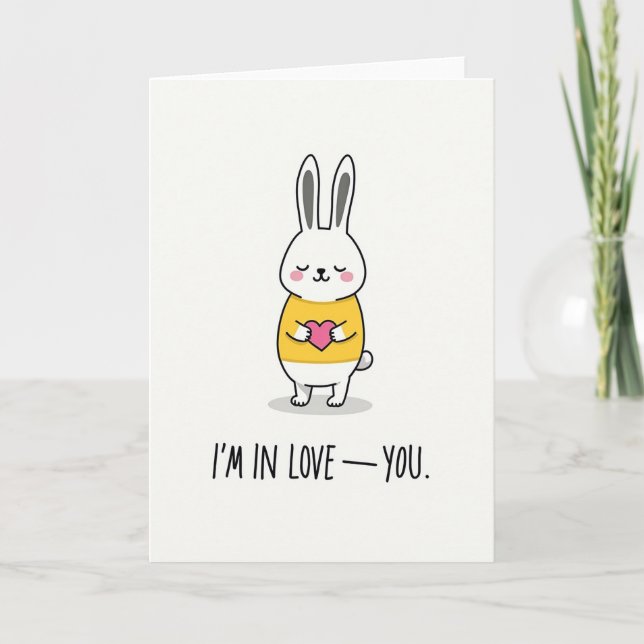 Love You Bunny Heart Card (Front)