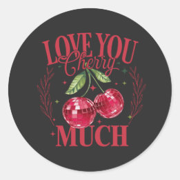 Love You Cherry Much Classic Round Sticker