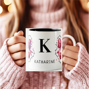 Love You Cherry Much Monogram Initial Valentine Two-Tone Coffee Mug