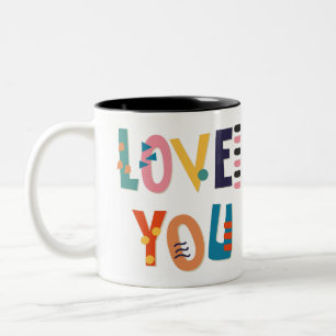 Love You Colours Two-Tone Coffee Mug